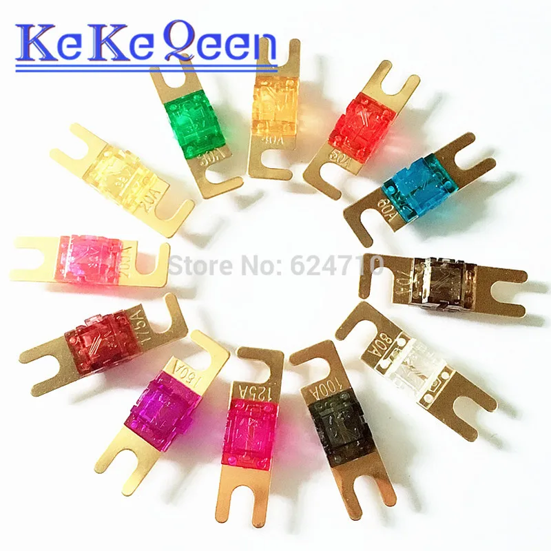 1PCS-5PCS ANS FUSE 20A 30A 40A 50A 60A 70A 80A 100A 125A 150A 175A 200A ANL Gold Plated Stud Car Fuse Mini Car Stereo Audio Fuse 1set 30a 40a 50a 60a 70a 80a 100a agu 10 38mm fuse