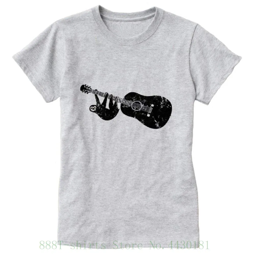 

Women's Tee Qthrifty59 Women's Vintage Sloth Guitar T Shirts Lady New Summer Cute T-shirt