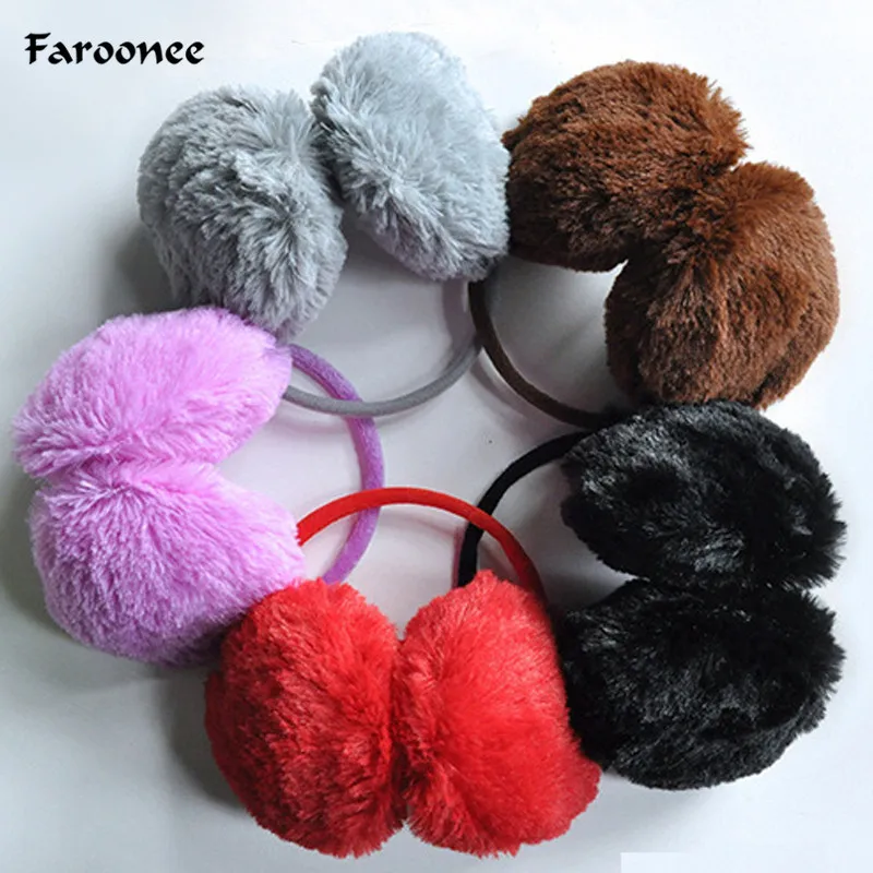 Hot 1pc Women Girl Fluffy Earmuffs U Pick Solid Soft Plush Earmuffs Ear