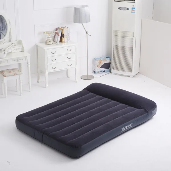 INTEX Новая роскошная встроенная подушка Флокированный двойной надувной матрас надувная кровать походный коврик надувная подушка 66768