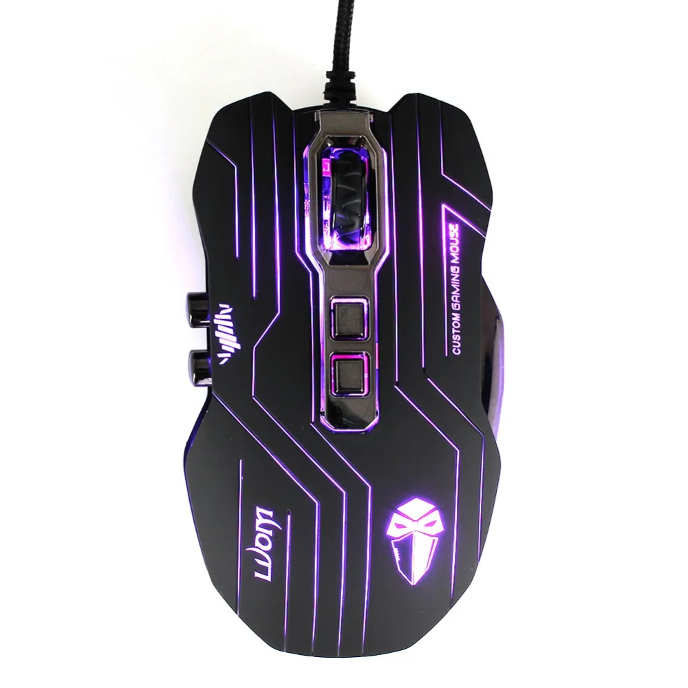

Color Change Gaming Mouse Programmable Wired LED Optical 9 Buttons with 1200/1600/2400/3200 DPI for Pc/Mac/Notebook(Black)