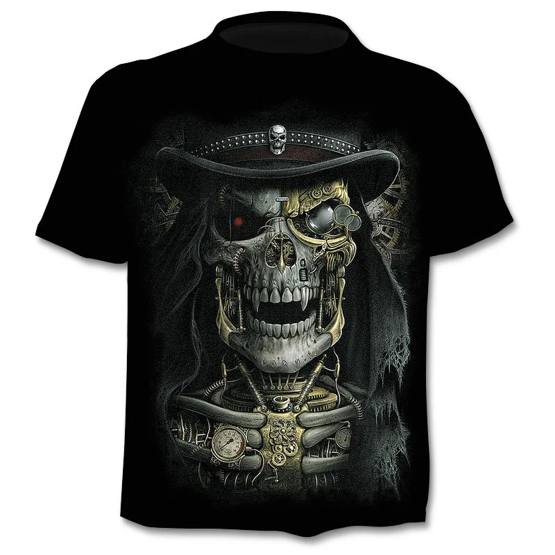 

Fashion Mask Man Tshirt 3D Skull Skeleton Funny Tee Shirt Streetwear Mens T-shirt Horror Oversized Tracksuit