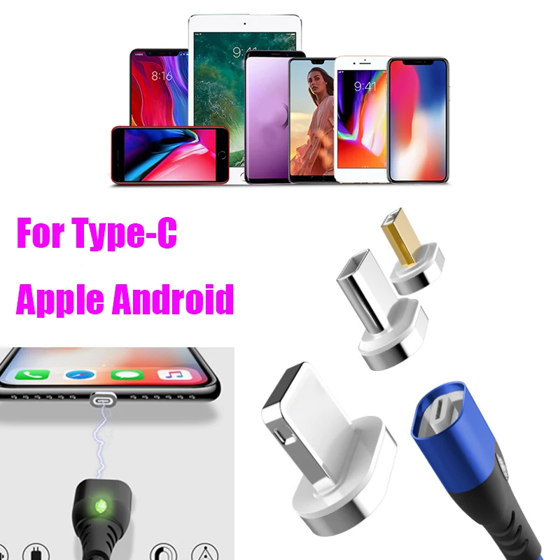 3 в 1 Магнитный зарядный кабель для iPhone Samsung Type-c Android Быстрая зарядка магнит