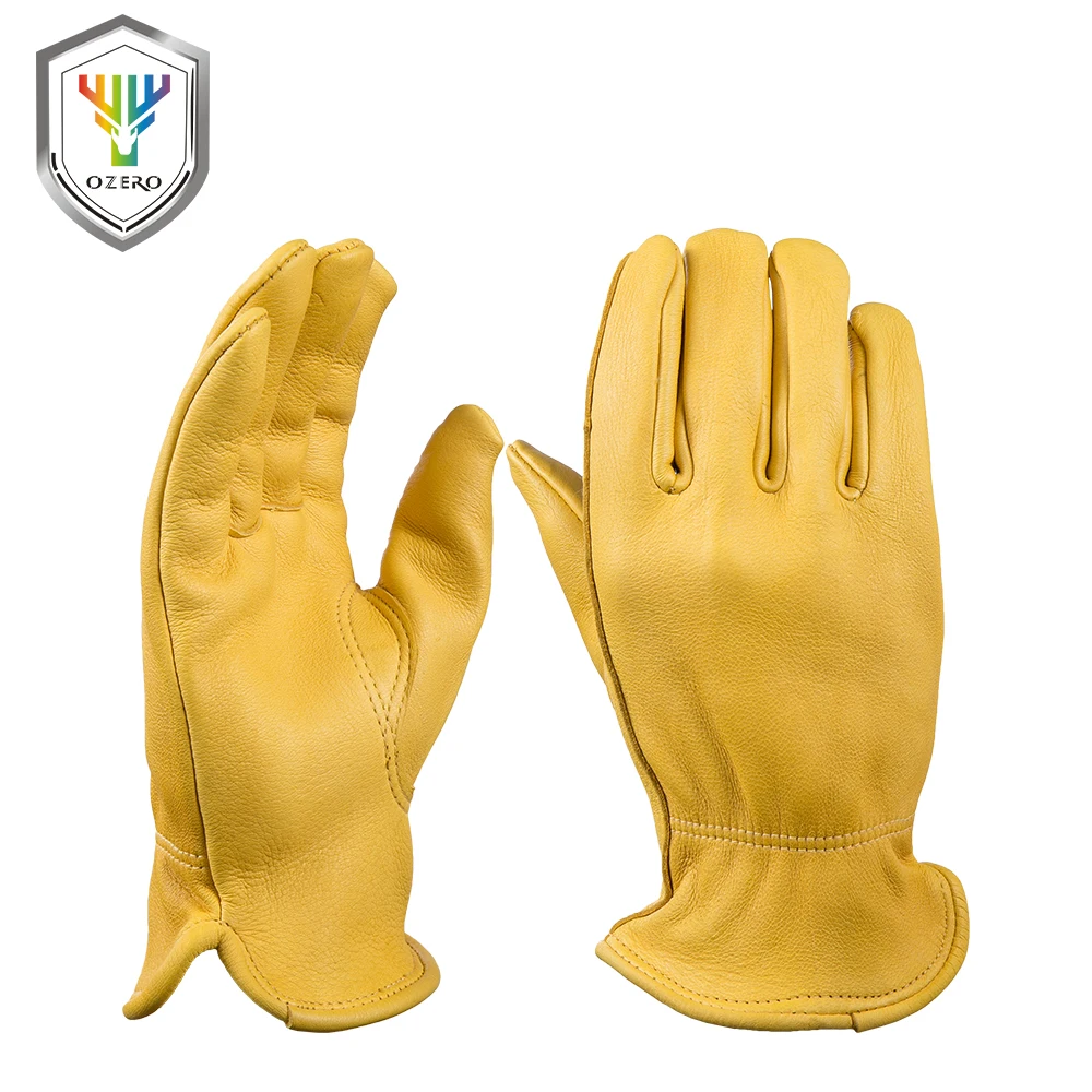 

OZERO Men's Gloves Fashion Genuine Leather Deerskin Winter Motocross Motorcycle Biker Racing Riding Driving Moto Gloves 8003