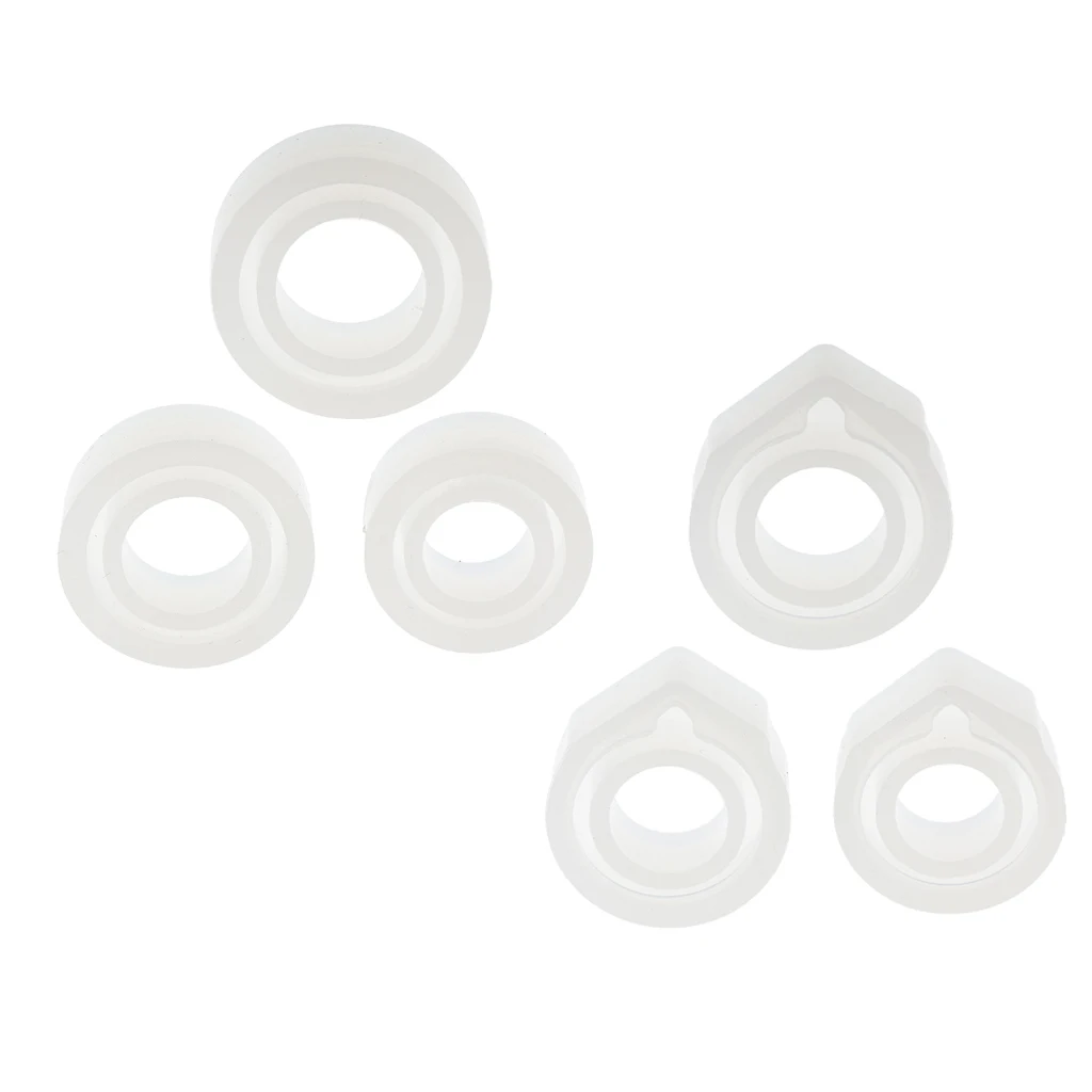 6 Pieces Clear Silicone Ring Mould For Epoxy Resin Jewelry Art Design Crafts Mixed Size