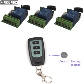 

Sleeplion 315/433MHz 12V 10A Wireless Remote Relay ON OFF Controller Security System Garage Doors Gate Remote ON OFF Time Delays