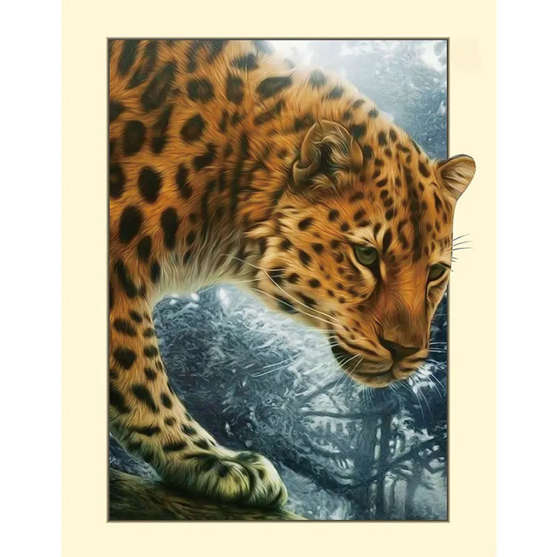 

DIY 5D Diamond Painting Jungle Leopard Cross Stitch Mosaic Diamond Embroidery Needlework Patterns Rhinestone paintings