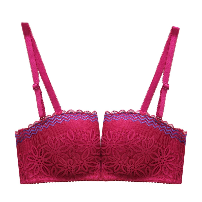 

Women's Soft Underwear Half Cup Back Closure Wedding Dress Bra Little Bra Push Up Seamless Sexy Lace Floral Women Sexy Underwear