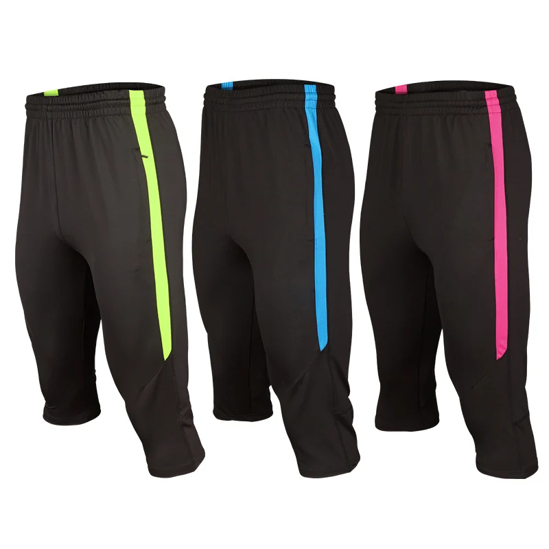 2019 Men soccer pants 3/4 football training trousers running pants with