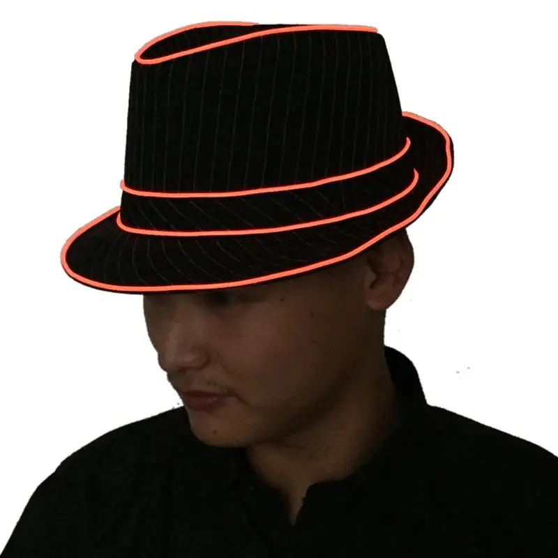 

1.5V LED Jazz Hat Flashing Fedora Falshing Stage Performing Halloween Fancy Dress Party (Yellow Light)