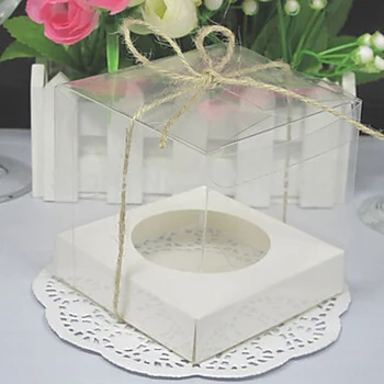 

wholesale and retail Transparent pvc cake box cookie single cupcake box 100pcs