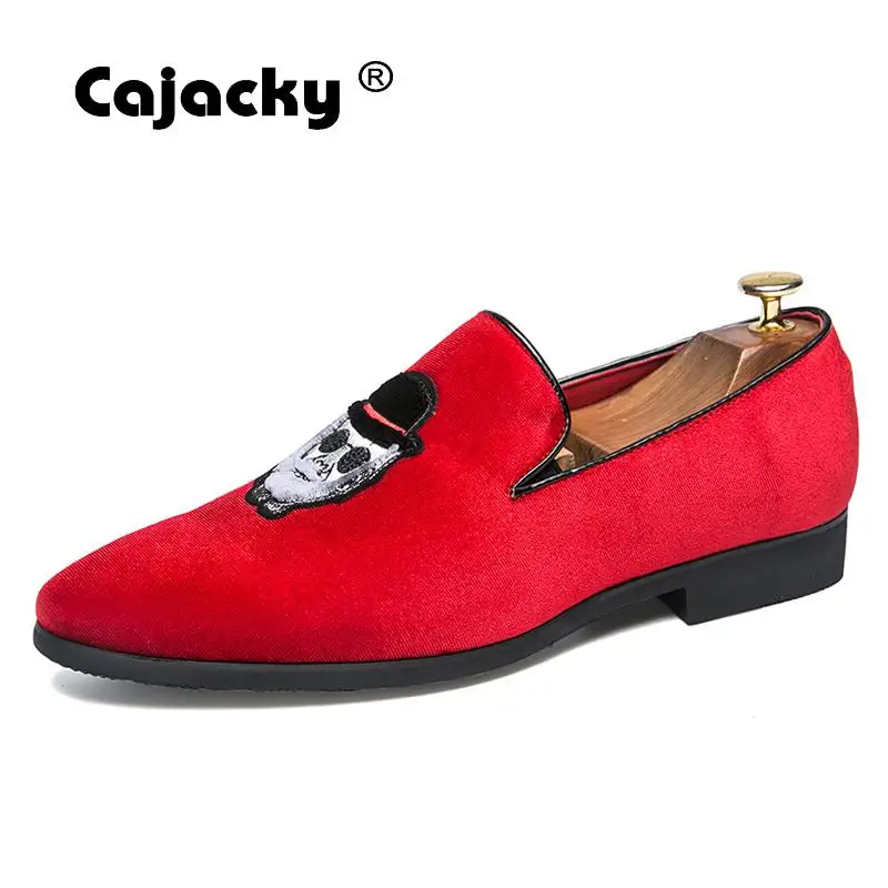 

Cajacky New Fashion Men Loafers Individuality Suede Dress Loafers Red Black Causl Shoes Men Driving Shoes Smoking Loafers Prom