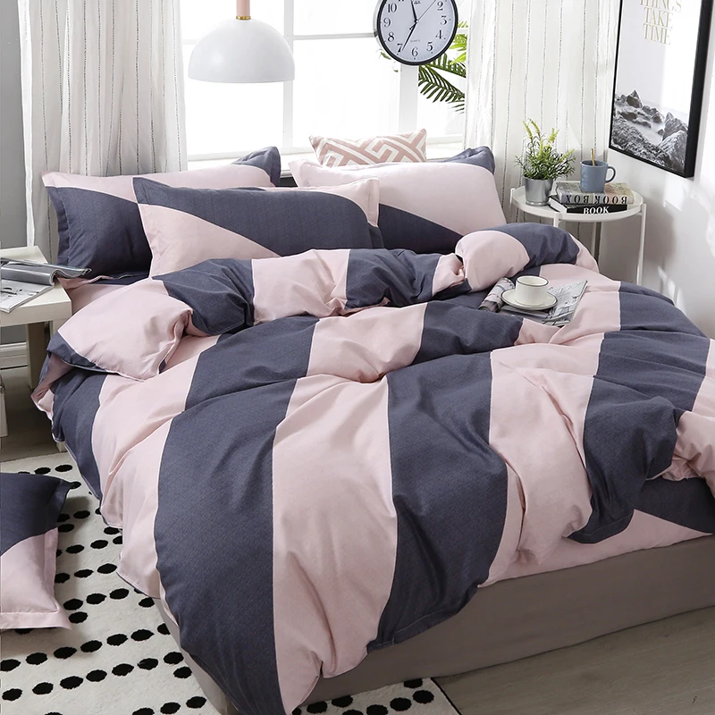 

3/4pcs High Quality Brief Style Printing Textile Bedding Set Include Duvet Cover&Sheets&Pillowcases Comfortable Home Bed Set