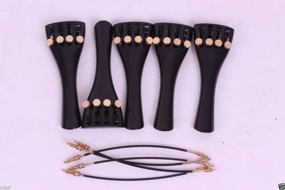 

5 pcs Violin tailpiece Aluminum Fine tuner Tailgut Strong Light Durable New