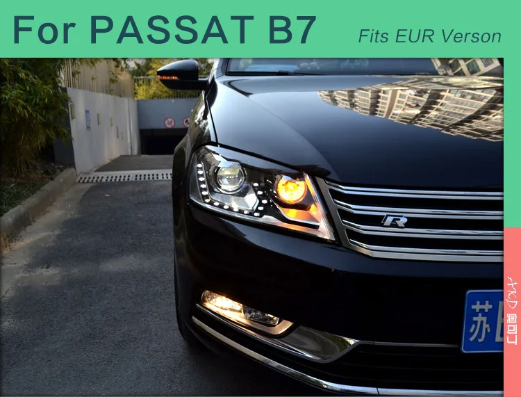 АКД стайлинга автомобилей для VW Passat B7 фара 2012-2016 Passat Европа светодиодный ДХО Hid лампы Глава Ангел глаз би ксенон луч аксессуары