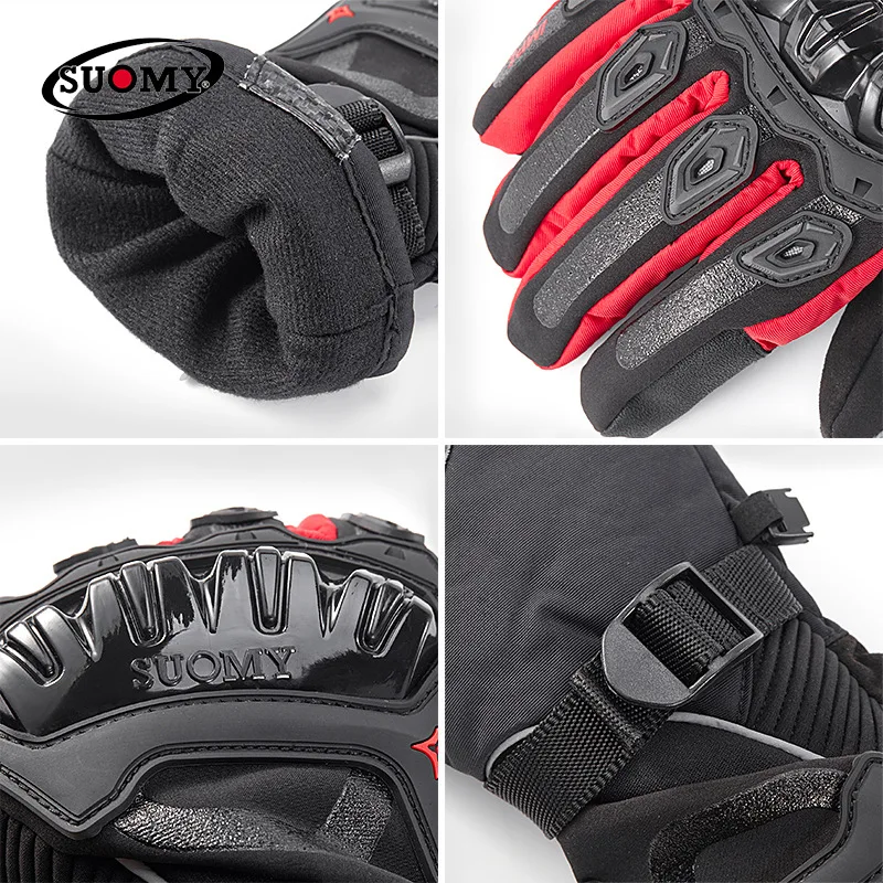 SUOMY Motorcycle Gloves Men 100% Waterproof Windproof Winter Moto Gloves Motorbike Guantes Touch Screen Gant Moto Riding Gloves