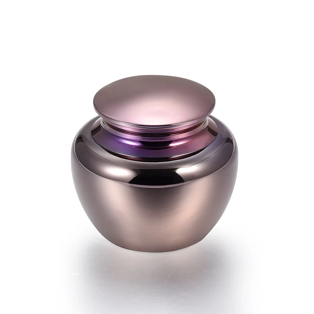 KLH036 Coffee Gold Mini Cremation Keepsake Urns for Human Ashes Elegant Apple Shape Small