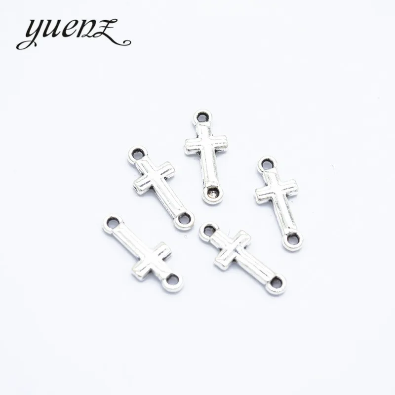 

YuenZ 50 pcs Antique silver color Cross Charms Metal Pendant Diy Charms Necklace Bracelet Earring Jewelry Making 15*6mm T81