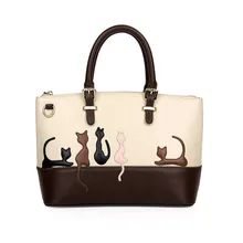 Mode-design cute cat handtasche frauen pu leder schultertasche beiläufige damen einkaufstasche hohe qualität messenger crossbody taschen