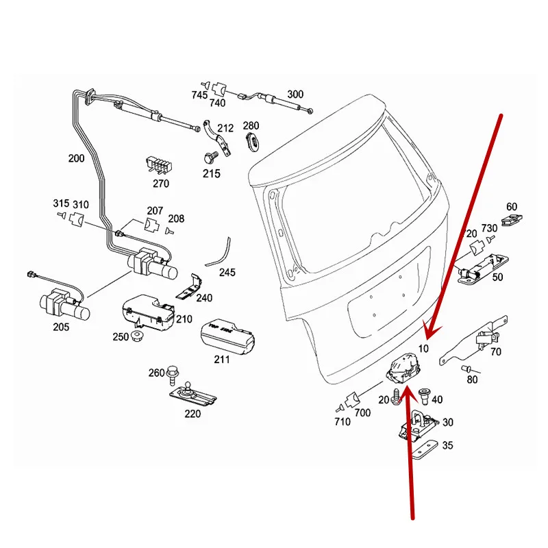 Автомобильный Замок задней двери машина W164 W221 E280 E320 ML320 ML350 GL350 GL420mer ced esb enz задний замок блок Центральный замок
