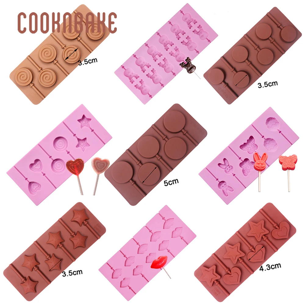 

COOKNBAKE Silicone Molds for Lollipop Candy lollipops Form Chocolate sweet sugar tool silicone cake decorating baking mold