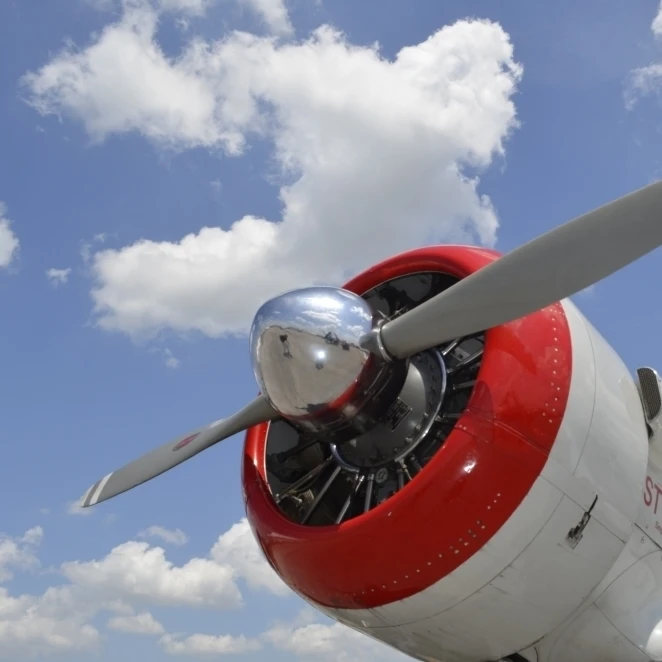 Close-up view of the propeller on a AT-6 Texan warbird Poster Print (34 x 22)