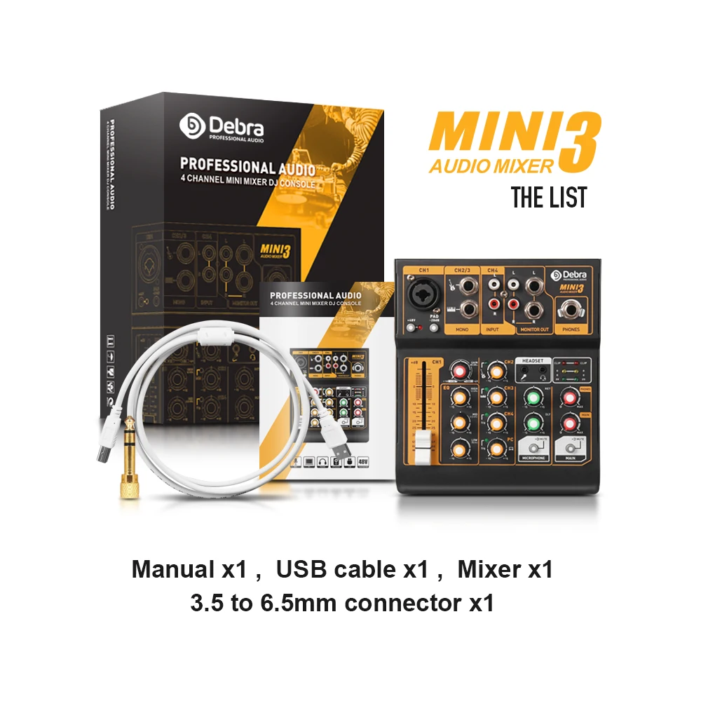 Debra MINI3 4-channel portable audio mixer DJ