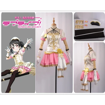 

Anime Love live Cosplay Witch Sorcerer Awakening Cos Costume Sexy Cosplay Pink Skirt Girl Dress Cap Hairpin Armlet Hat Socks