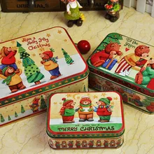 3 шт./компл. в рождественском стиле жестяная коробка металлический кейс ювелирный чехол Рождественская Конфетница подарочный футляр контейнер для еды