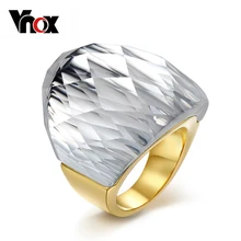 Vnox grandes anillos de piedra de cristal para la joyería partido de las mujeres caja de regalo libre