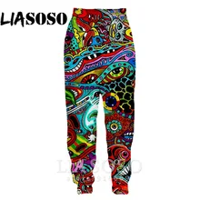 3d принт Для мужчин Для женщин Полная длина пот Штаны Harajuku красочный, крутой психоделический моды повседневные штаны Аниме брюки для бега E593