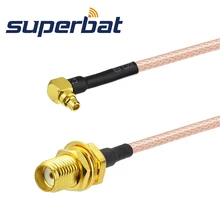 Superbat MMCX Мужской правый угол к SMA женский переборка прямой RG316 15 см радиочастотный коаксиальный Соединительный кабель в сборе