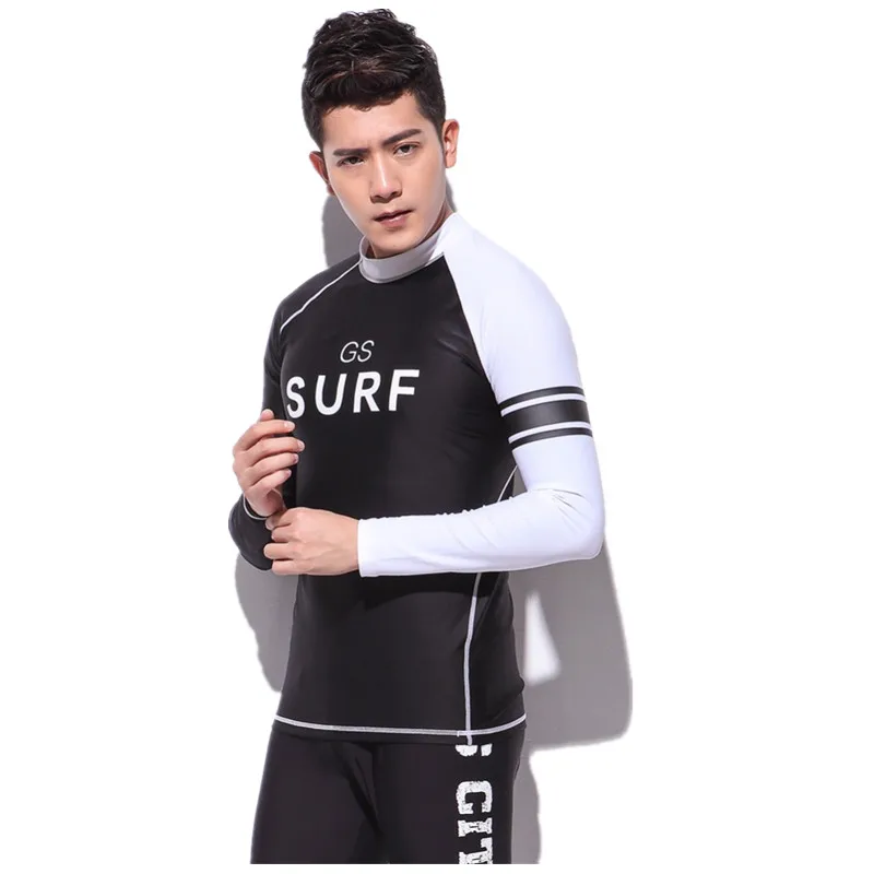 Gsou Снежный бренд, Мужской гидрокостюм, топы для подводного плавания, серфинга, сноркля, мужская рубашка для плавания с длинным рукавом, высокое качество, Рашгард, рубашки