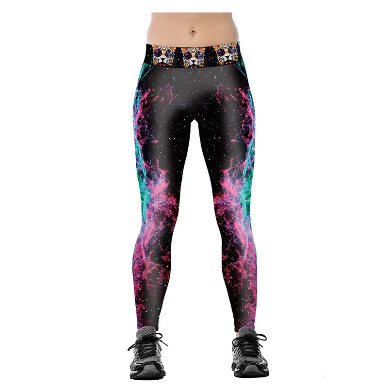 Womens Colored Jeggings Promotion-Shop For Promotional Womens S-4XL 2017 Fashion Design Color Star Digital Printing Women Sporting Leggings Fitness Jeggings Clothes For Female Runs Pants - Womens Colored Jeggings Promotion-Shop For Promotional Womens