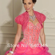 Органза кристалл блёстки вышивка бисером Quinceanera платья с курткой бальное платье сердечком сексуальный повязки ну вечеринку платье 15 год Q16