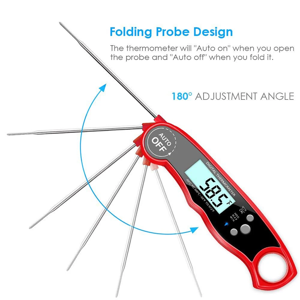 Цифровой термометр для мяса-IP67 водонепроницаемый термометр для мгновенного чтения с функциями калибровки и подсветки термометр для еды
