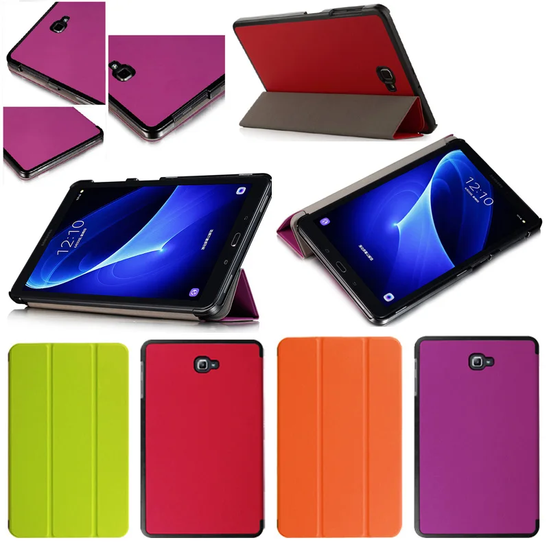 Flip Stand Leather Magnet Smart Case Funda Cover For Samsung Galaxy Tab A 10.1 T585 T580 SM-T580 SM-T585 T580N T585C +Film +Pen |