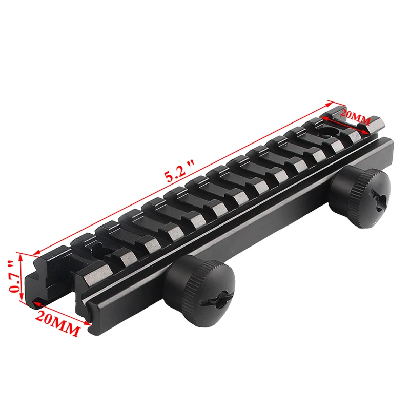 Middle Profile AR Riser Base QD Scope Mount 20MM Rail with 13 Slots 1-16-8