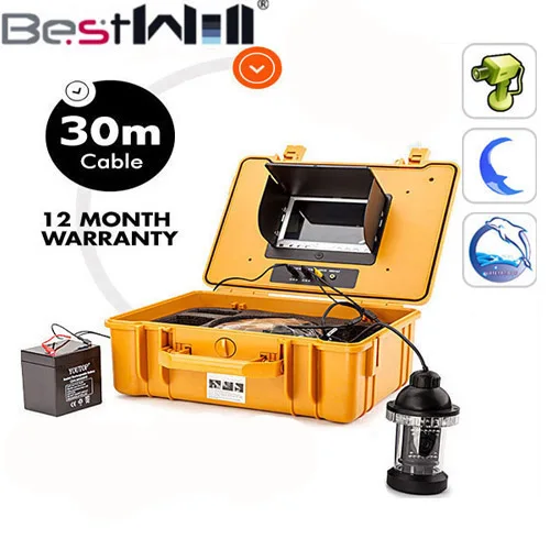 

Original 60m 600TVL Fish Finder Underwater Fishing 7" Video Camera Monitor AntiSunshine Shielf Sunvisor Infrared IR LED