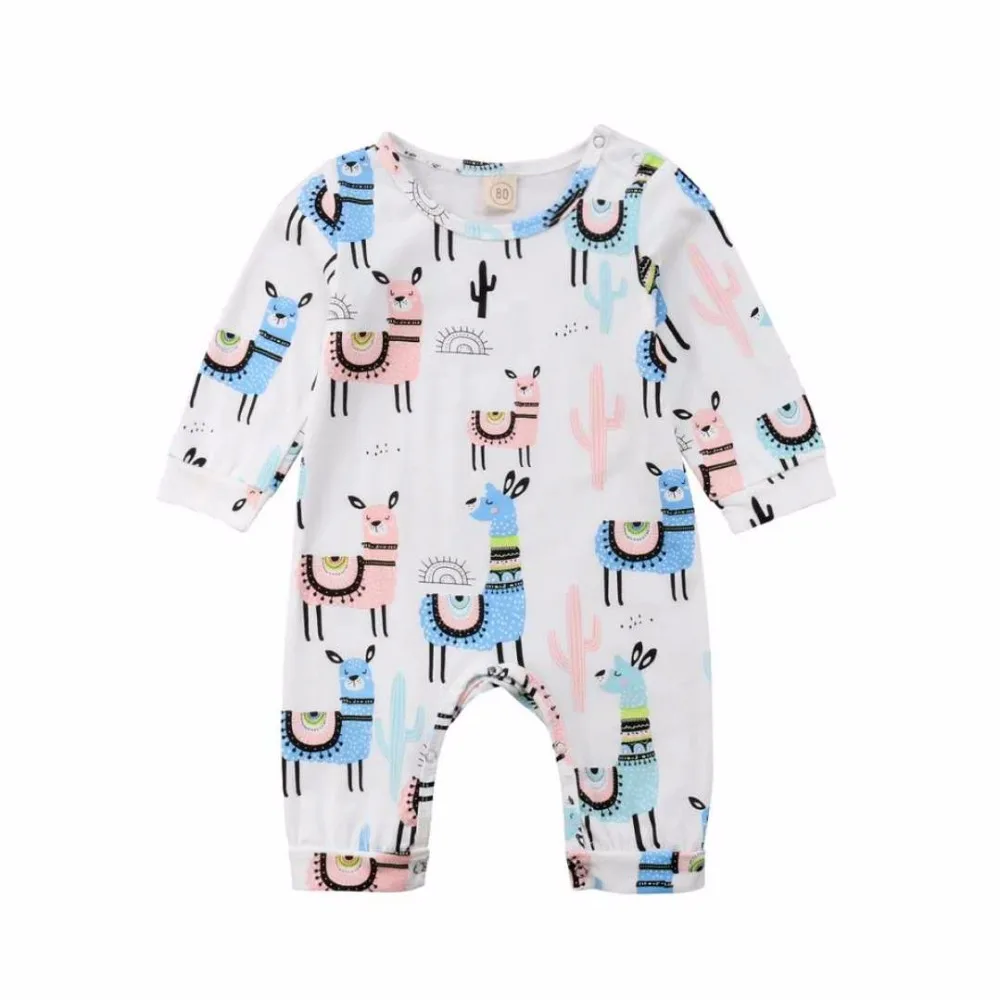 

Newborn Toddler Baby Girls Boys Alpaca Romper Jumpsuits Outfits Kids Casual Clothes Size 0-24M