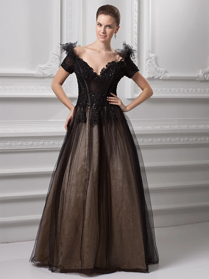 black prom dress corset