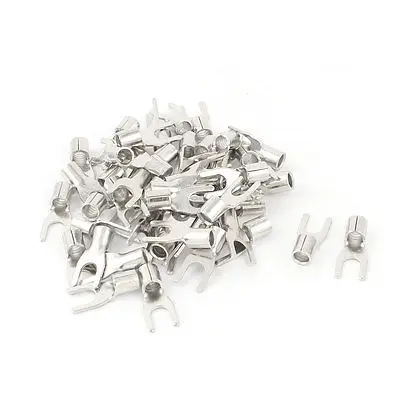 50pcs SNB5.5-4 Non-Insulated Spade Cable Fork Terminals for AWG 12-10 | Обустройство дома