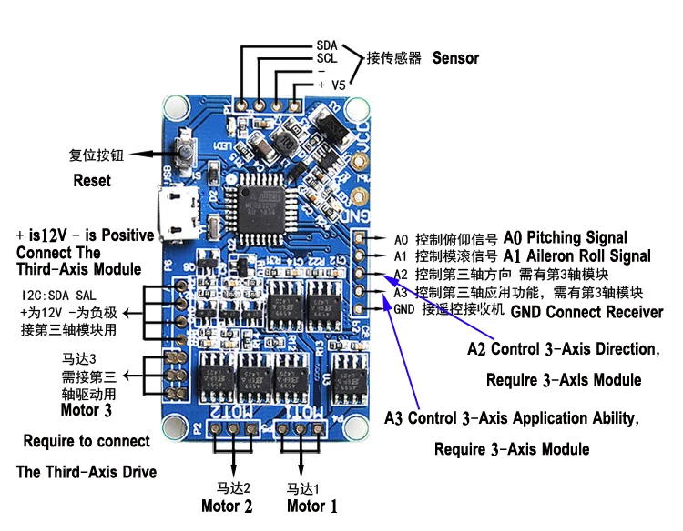 HMBGC V2.0 3-осевой карданный Управление; Управление пластина доска+ модуль с Сенсор набор «сделай сам» для беспилотного квадрокоптера FPV