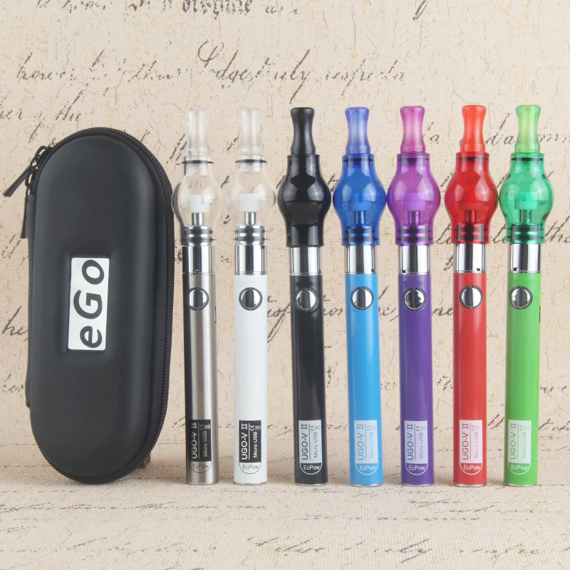 

Ugo V II Wax Kit Electronic Cigarette eGo Passthrough Ugo-V2 Battery with Colorful Glass Globe Atomizer Herbal Vaporizer Kit