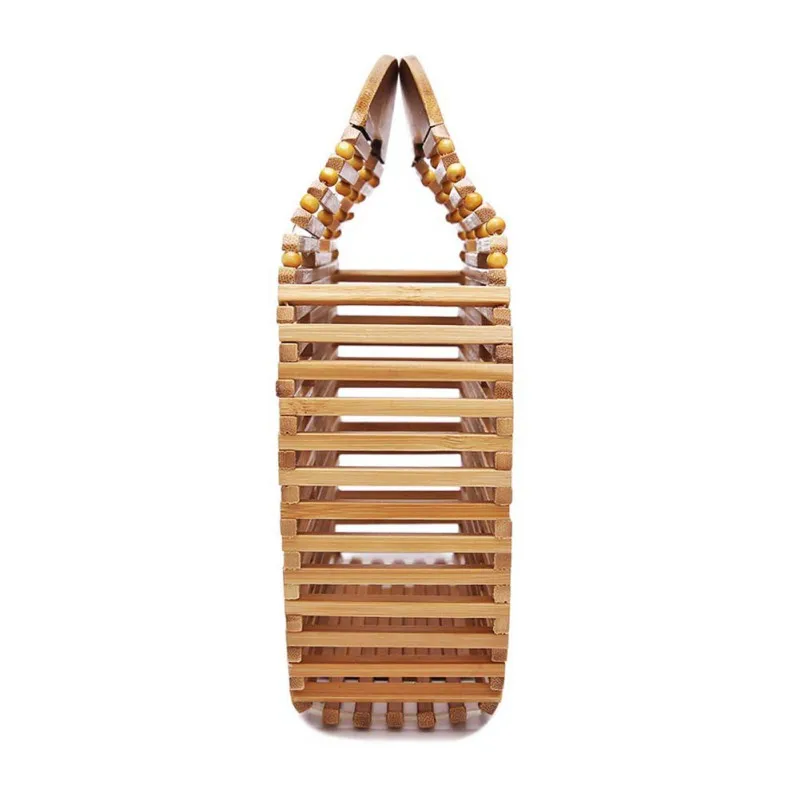 Женская полукруглая бамбуковая Сумочка ручной работы бамбуковый кошелек клатч сумка летняя Соломенная пляжная сумка (с шарфом)