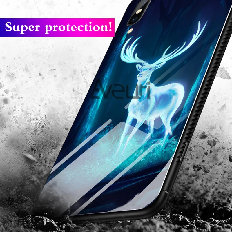 Светящийся чехол из закаленного стекла для Huawei P20 P30 Pro Lite телефона P Smart 2019 Honor 10