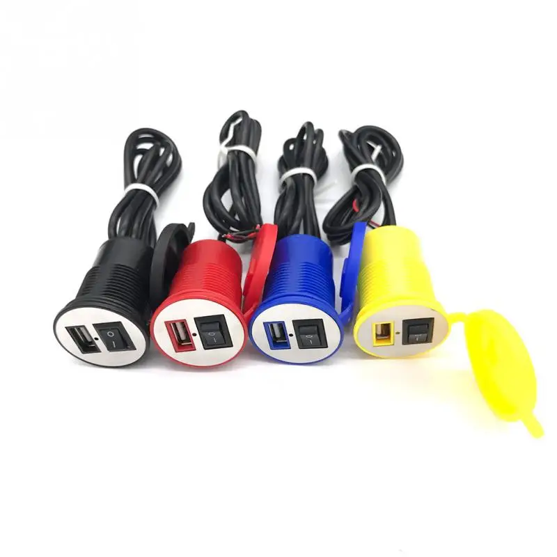 

USB Motorcycle Cigarette Lighter Socket Plug Waterproof Switch Motorcycle 12V Socket Motorbike Phone Charger Adapter
