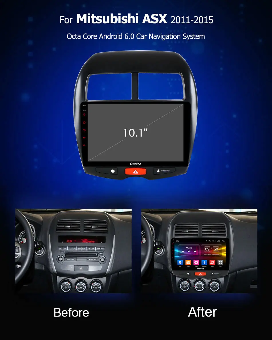 Excellent Ownice K1 K2 K3 K5 K6 Android 9.0 System Car GPS Radio Player DVD for Mitsubishi ASX 2013 2014 2015 2016 4G LTE 360 Panorama DSP 1