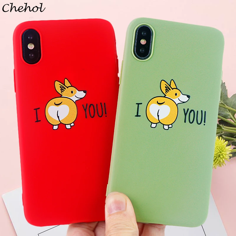

Cute Corgi Phone Cases for IPhone 11 8 7 6 S Plus Pro X XS MAX XR Case I Love Corgi Soft Silicone Fitted Back Covers Accessories