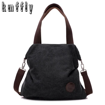 

New Arrival Solid Fashion Zipper Canvas Shopping Bags For Women Casual Tote Shoulder Bags High quality Female Sac a M